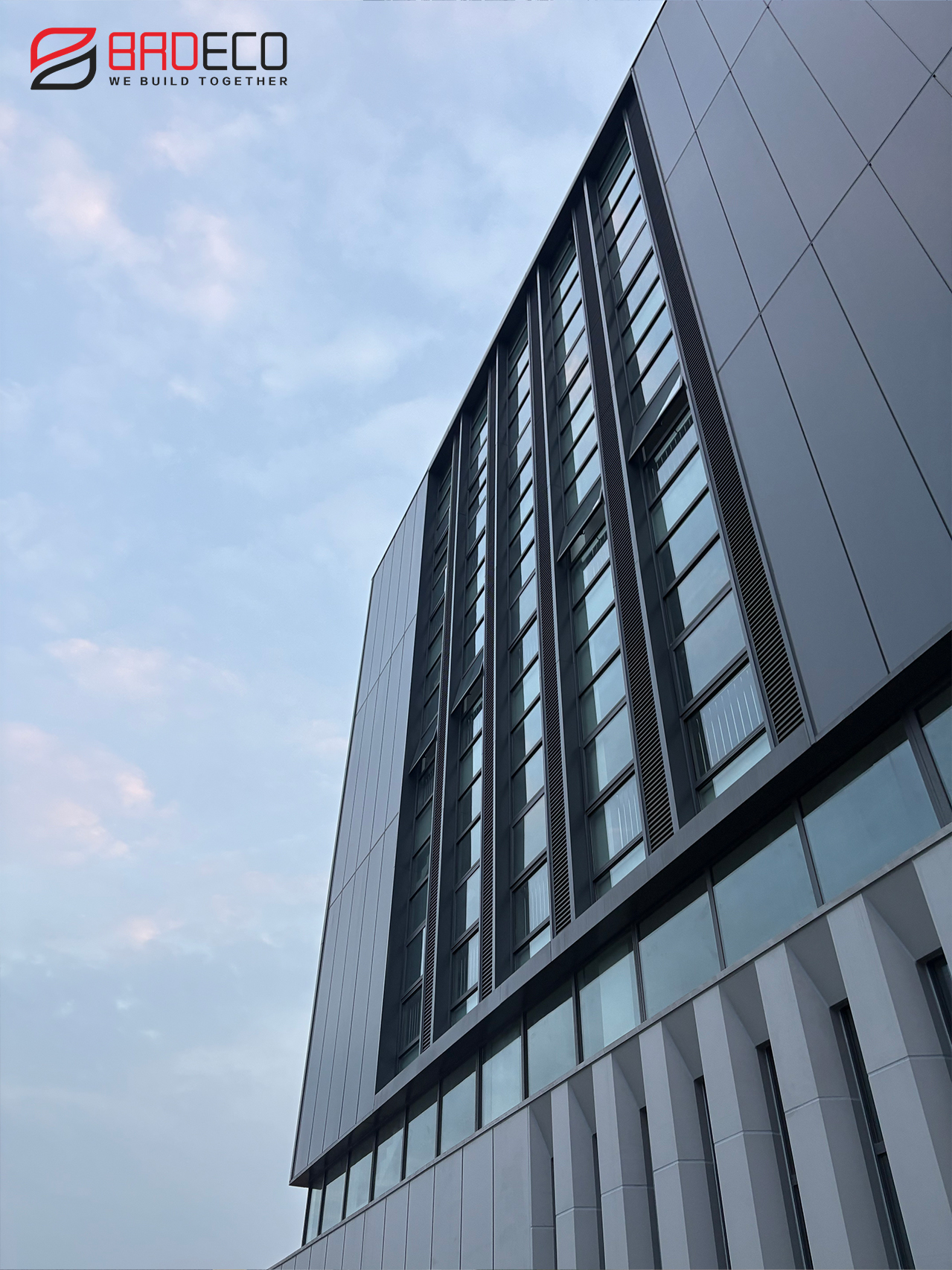 Polyurethane Edge-Sealed Rockwool Panel Structure – BRD Close-up detail of BRD polyurethane edge-sealed rockwool sandwich panel showing fire-resistant insulated core